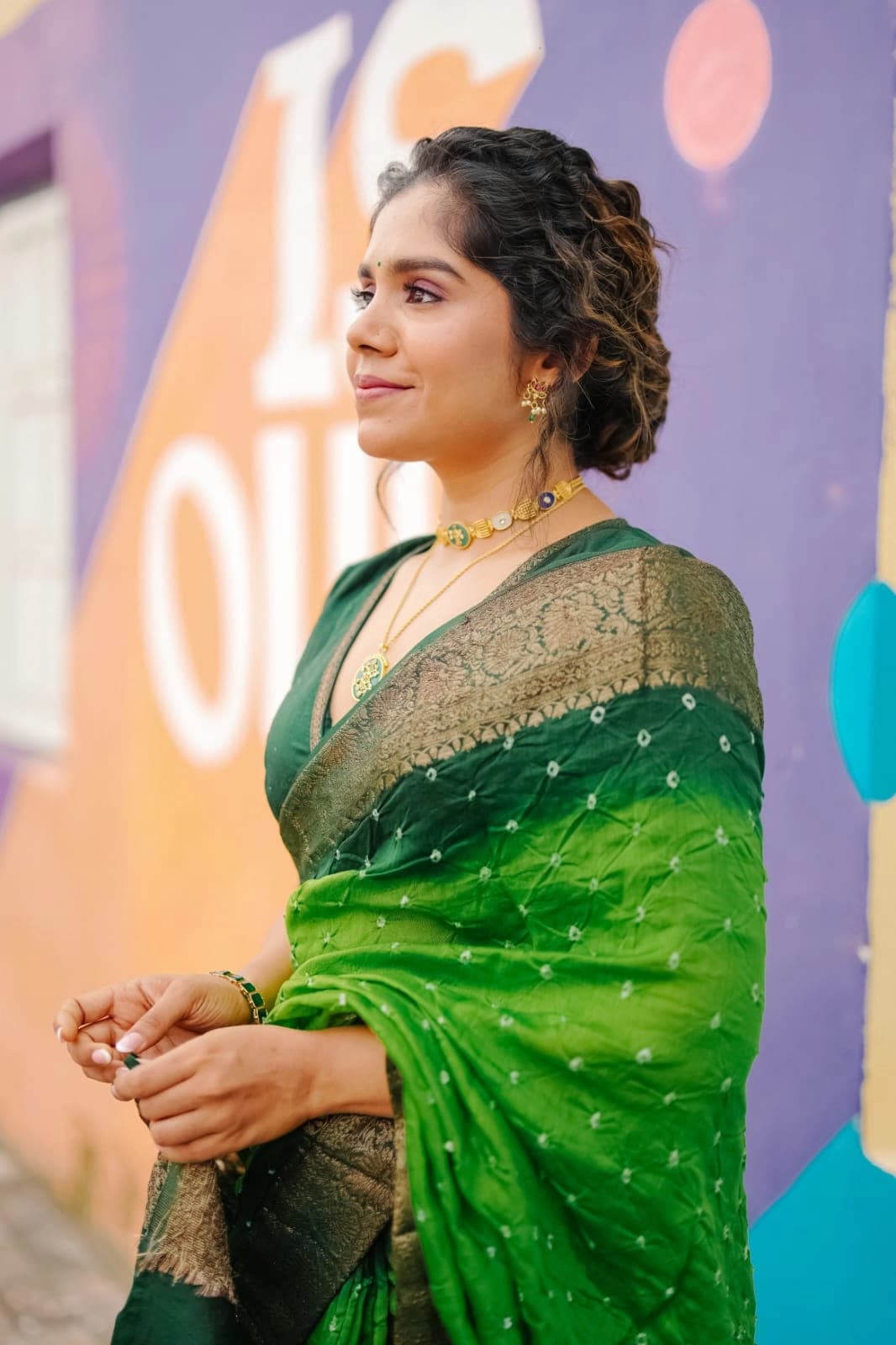 Behind the scenes of a media production makeup session.